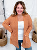 Open Front Popcorn Textured Cardigan In Adobe - Whiskey Skies - SWEET GENERIS