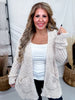 Open Front Popcorn Textured Cardigan In Cream - Whiskey Skies - SWEET GENERIS