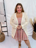 Open Knit Sweater Cardigan - Whiskey Skies - BIBI