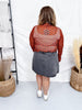 Orange And Black Checkered Long Sleeve Mesh Top - Whiskey Skies - STERLING KREEK