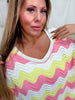 Orange Dream Chevron Patterned Crochet Tunic - Whiskey Skies - J.NNA