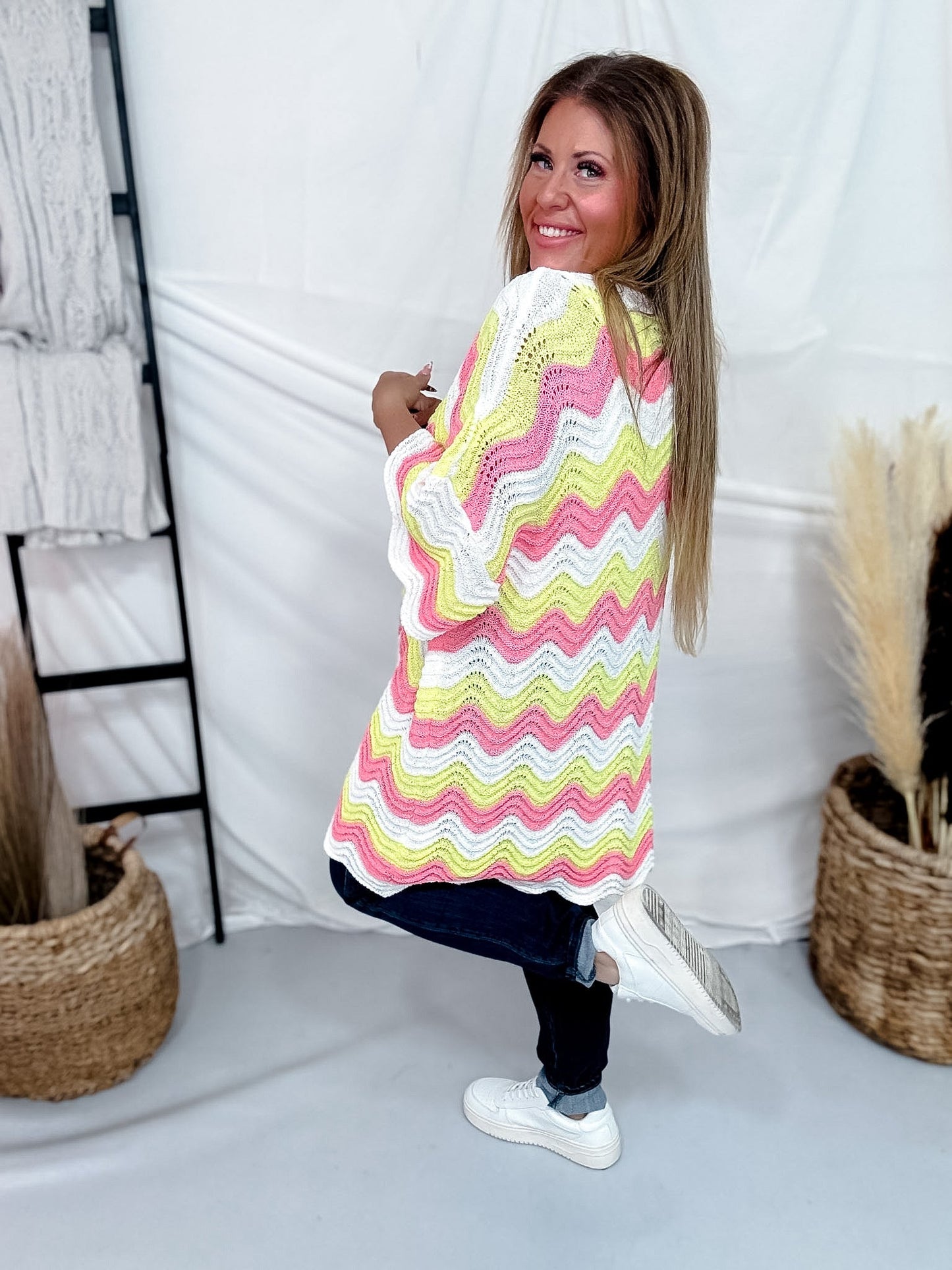 Orange Dream Chevron Patterned Crochet Tunic - Whiskey Skies - J.NNA