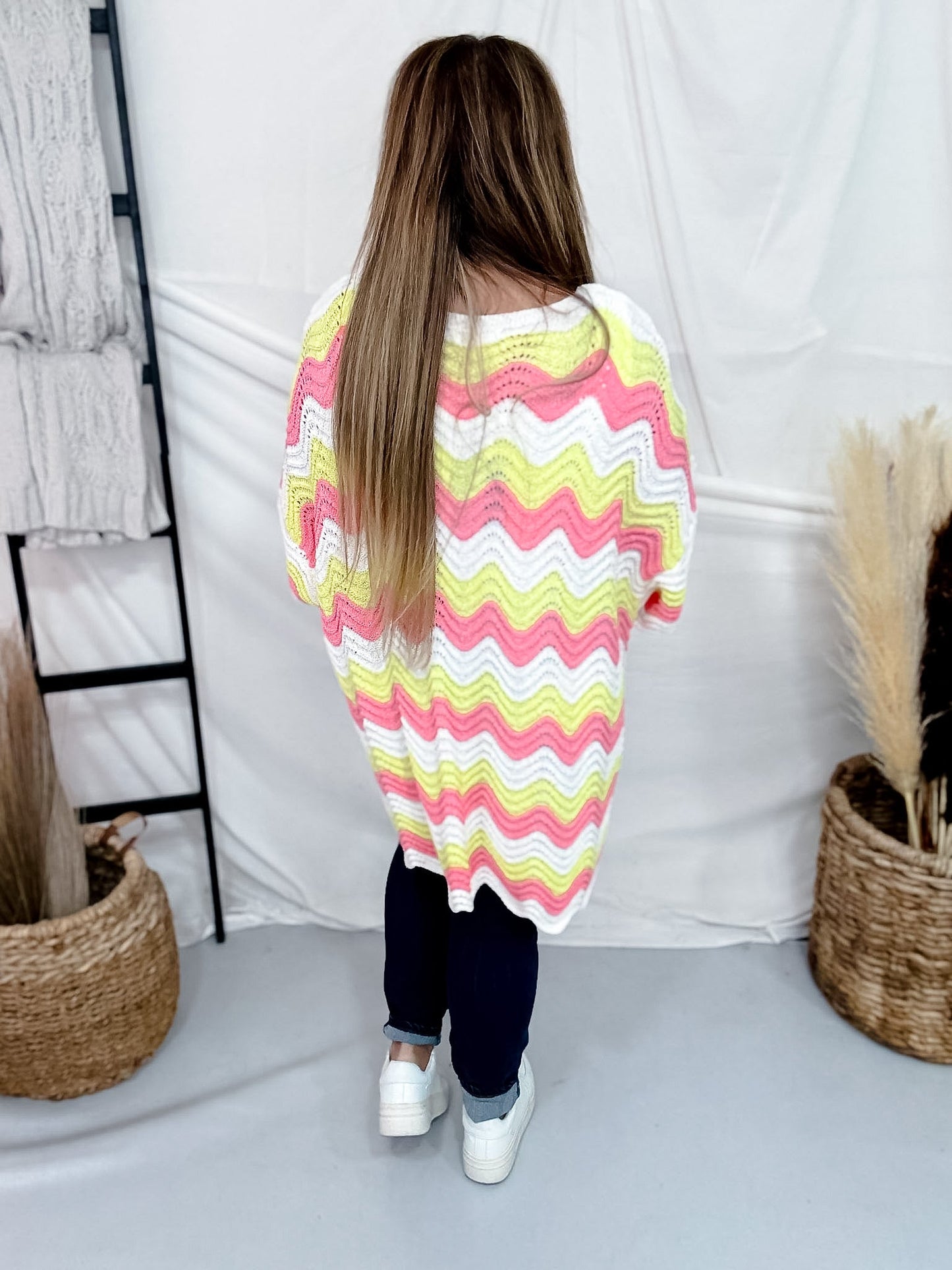 Orange Dream Chevron Patterned Crochet Tunic - Whiskey Skies - J.NNA