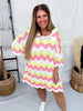 Orange Dream Chevron Patterned Crochet Tunic - Whiskey Skies - J.NNA