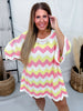 Orange Dream Chevron Patterned Crochet Tunic - Whiskey Skies - J.NNA