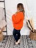 Orange Dropped Shoulder V Neck Sweater - Whiskey Skies - DAVI & DANI