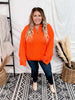 Orange Dropped Shoulder V Neck Sweater - Whiskey Skies - DAVI & DANI