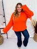 Orange Dropped Shoulder V Neck Sweater - Whiskey Skies - DAVI & DANI