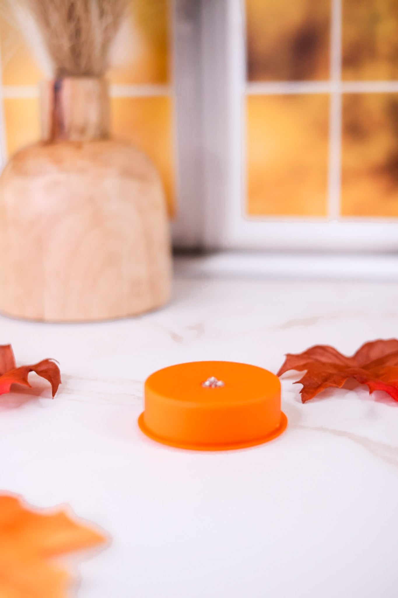 Orange LED Tea Light With Flashing Colorful Lights - Whiskey Skies - WT COLLECTION