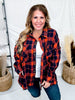Orange & Navy Back Fringe Plaid Button Down Shirt - Whiskey Skies - OLI & HALI