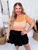Orange & Pink Checker Short Sleeve Mesh Top - Whiskey Skies - DAVI & DANI
