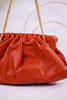 Orange Ruched Shoulder Bag with Gold Chain Strap - Whiskey Skies - SHIRALEAH