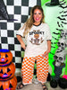 Orange & White Checkered Barrel Leg Pants - Whiskey Skies - ODDI