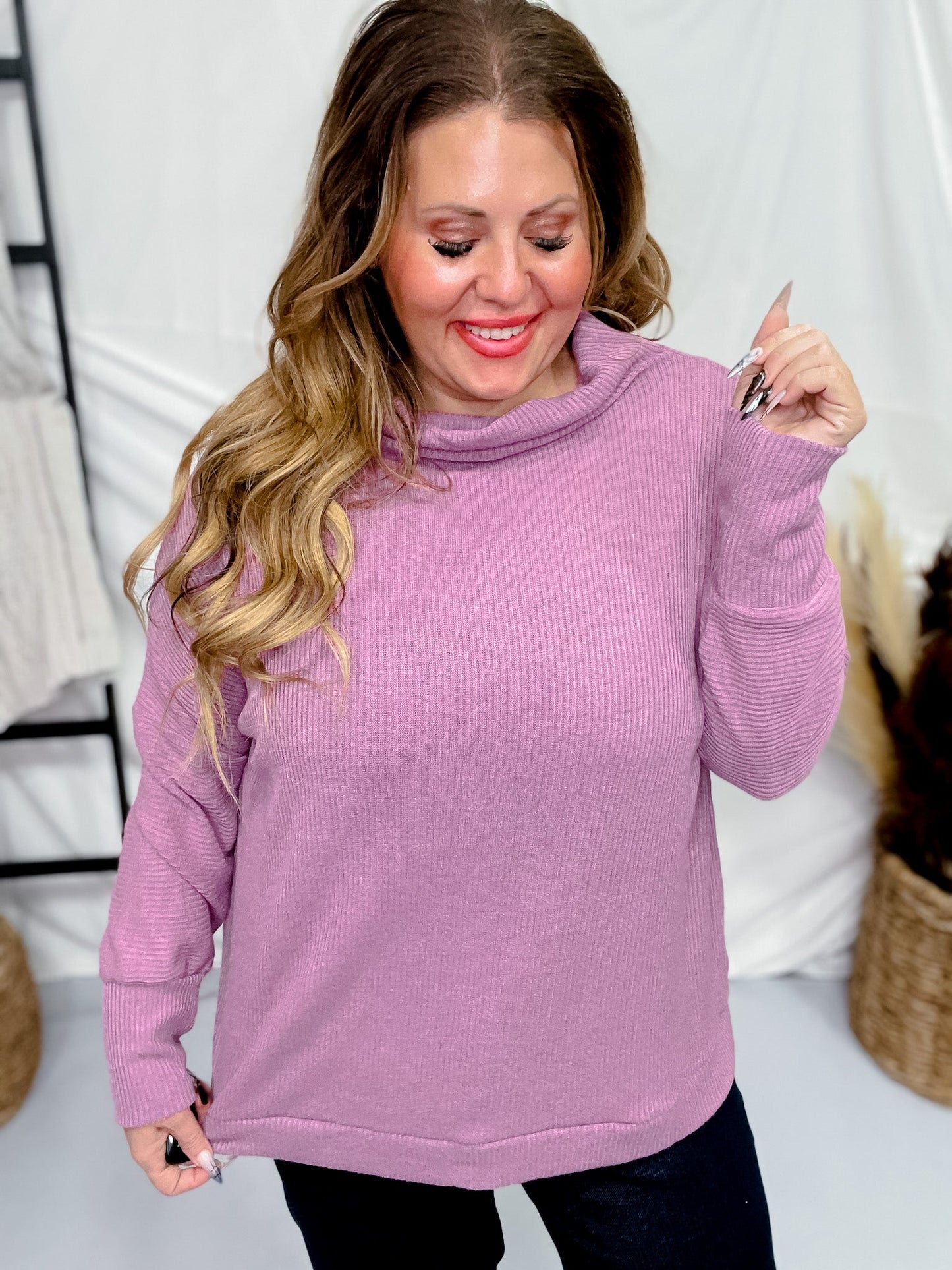 Orchid Dolman Sleeve Top W/ A Draped Neckline - Whiskey Skies - ANDREE BY UNIT