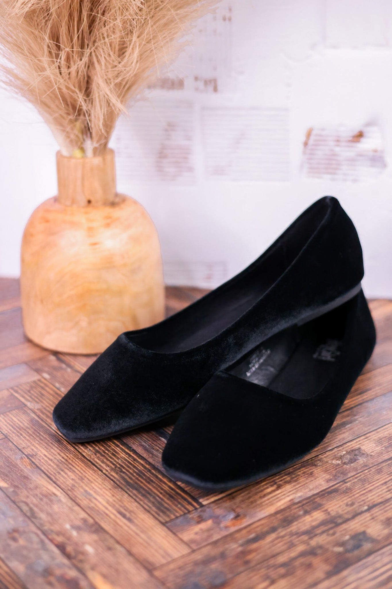 Over It Black Velvet Flats Final Sale
