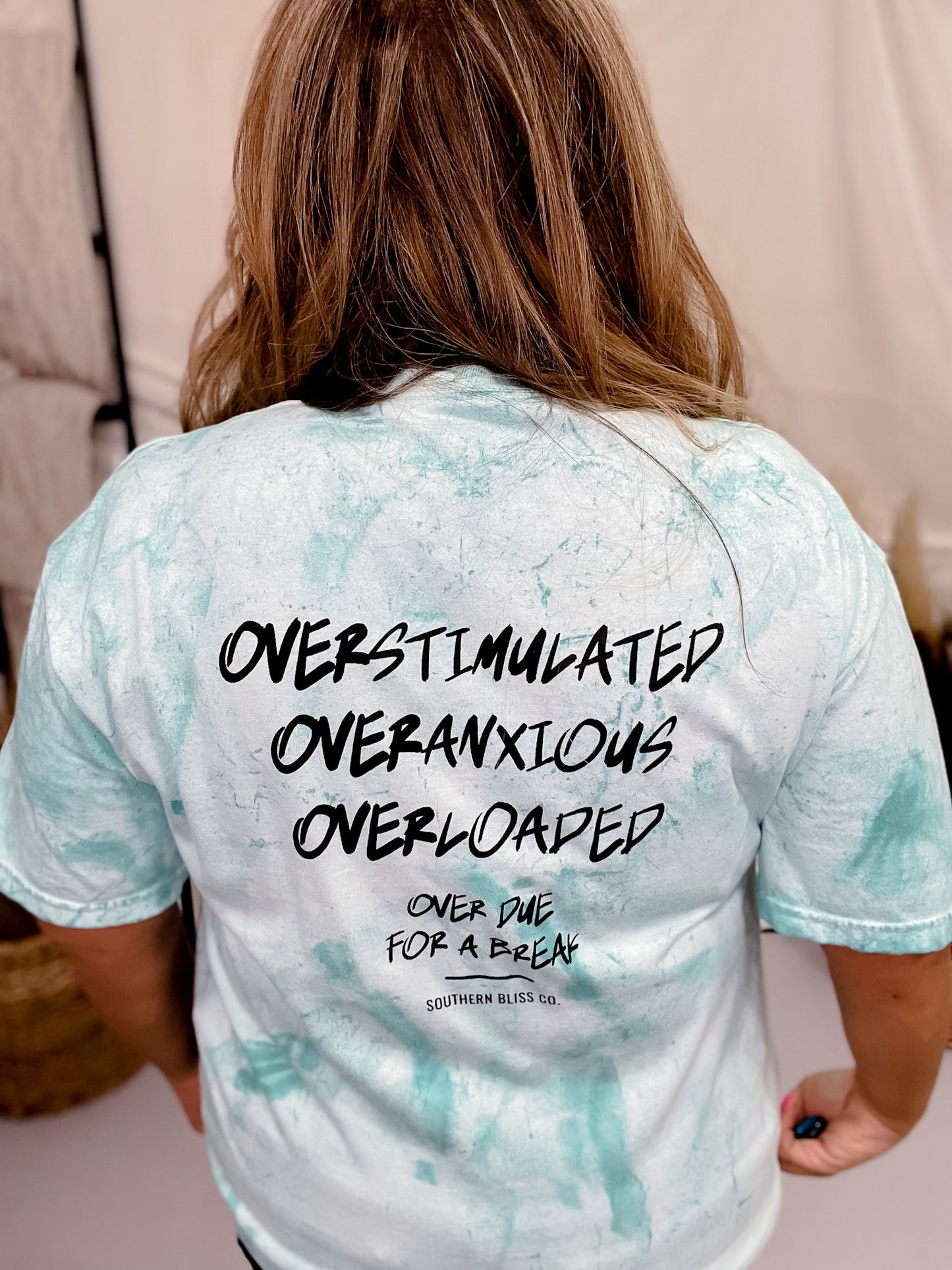 "Over It" Blue Tie Dye Graphic T - Shirt - Whiskey Skies - Southern Bliss Company