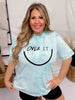 "Over It" Blue Tie Dye Graphic T - Shirt - Whiskey Skies - Southern Bliss Company