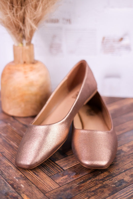 Over It Metallic Bronze Flats - Whiskey Skies - CORKYS FOOTWEAR