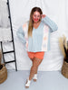 Oversized Long Sleeve Pullover Top With Star Patches - Whiskey Skies - ODDI