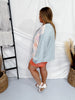 Oversized Long Sleeve Pullover Top With Star Patches - Whiskey Skies - ODDI