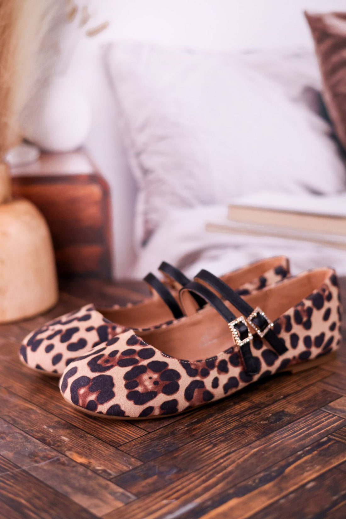 Own It Leopard Flats W/ Double Black Straps - Whiskey Skies - CORKYS FOOTWEAR