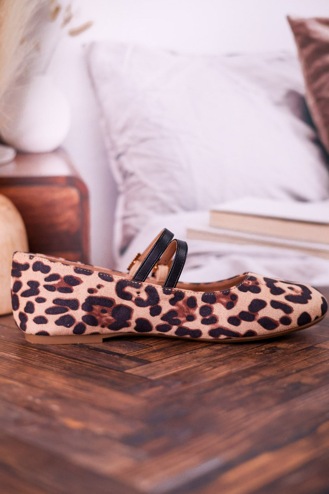Own It Leopard Flats W/ Double Black Straps - Whiskey Skies - CORKYS FOOTWEAR