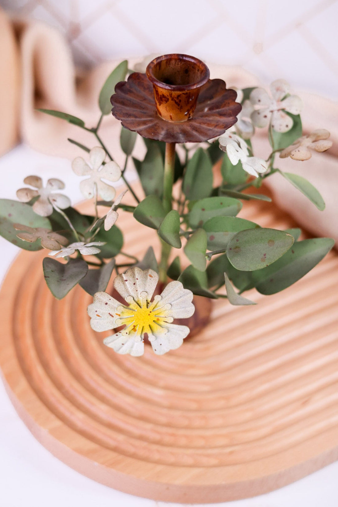 Painted Metal Floral Candle Holders (6 Styles) - Whiskey Skies - 180 DEGREES
