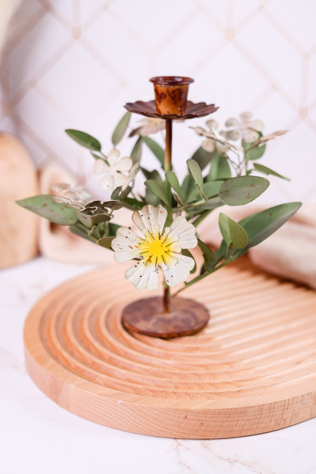 Painted Metal Floral Candle Holders (6 Styles) - Whiskey Skies - 180 DEGREES