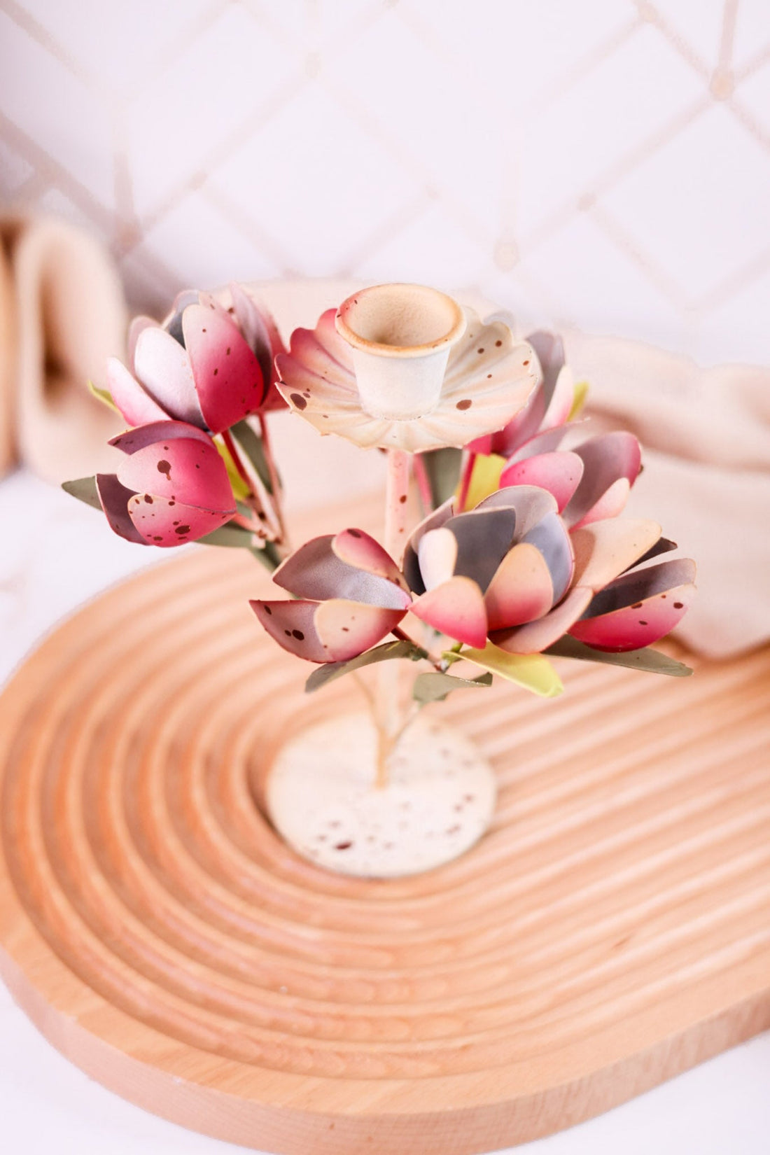 Painted Metal Floral Candle Holders (6 Styles) - Whiskey Skies - 180 DEGREES
