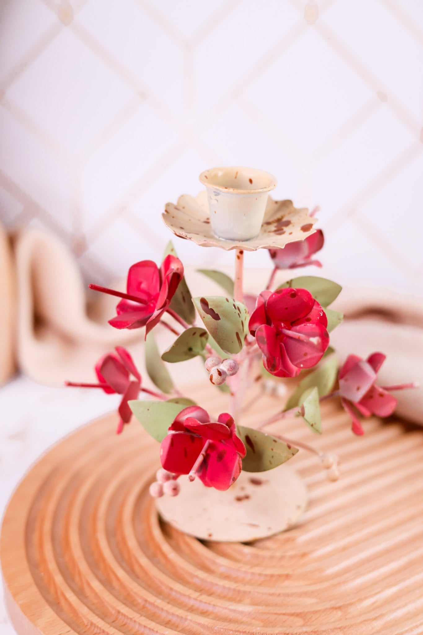 Painted Metal Floral Candle Holders (6 Styles) - Whiskey Skies - 180 DEGREES