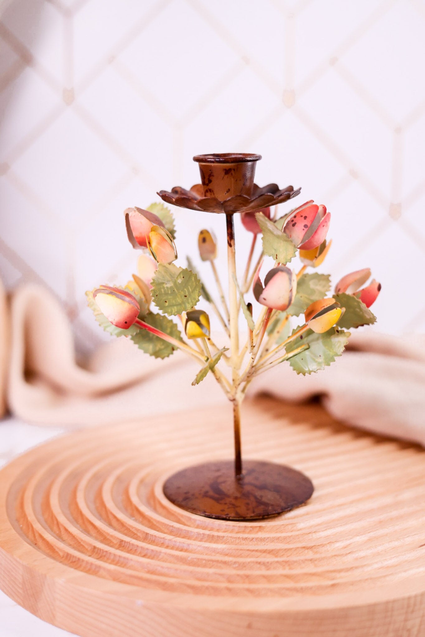 Painted Metal Floral Candle Holders (6 Styles) - Whiskey Skies - 180 DEGREES