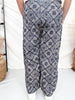 Paisley Print Corduroy Pants With Drawstring Waist - Whiskey Skies - ODDI