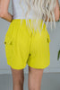 Pale Lime Pull-On Corded Cargo Shorts - Whiskey Skies - BLUMIN