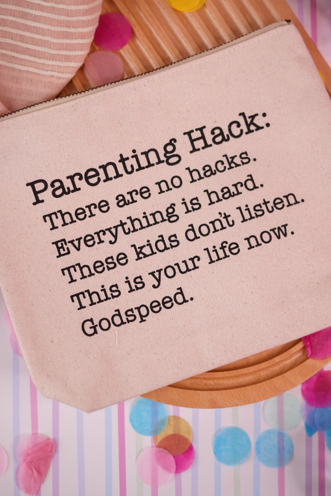 "Parenting Hack" Canvas Everyday Bag - Whiskey Skies - ELLEMBEE