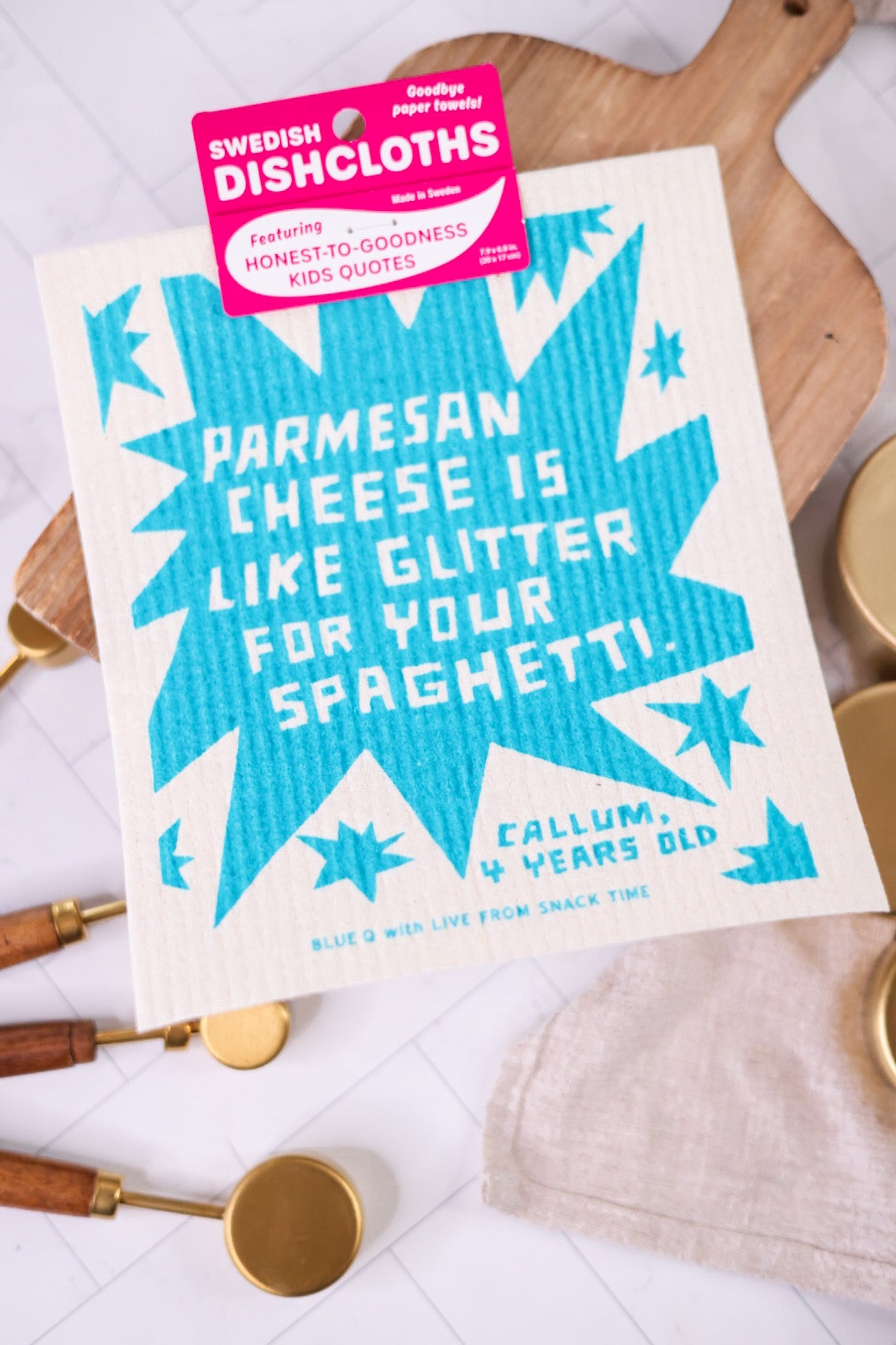 Parmesan Glitter Swedish Dishcloth - Whiskey Skies - BLUE Q