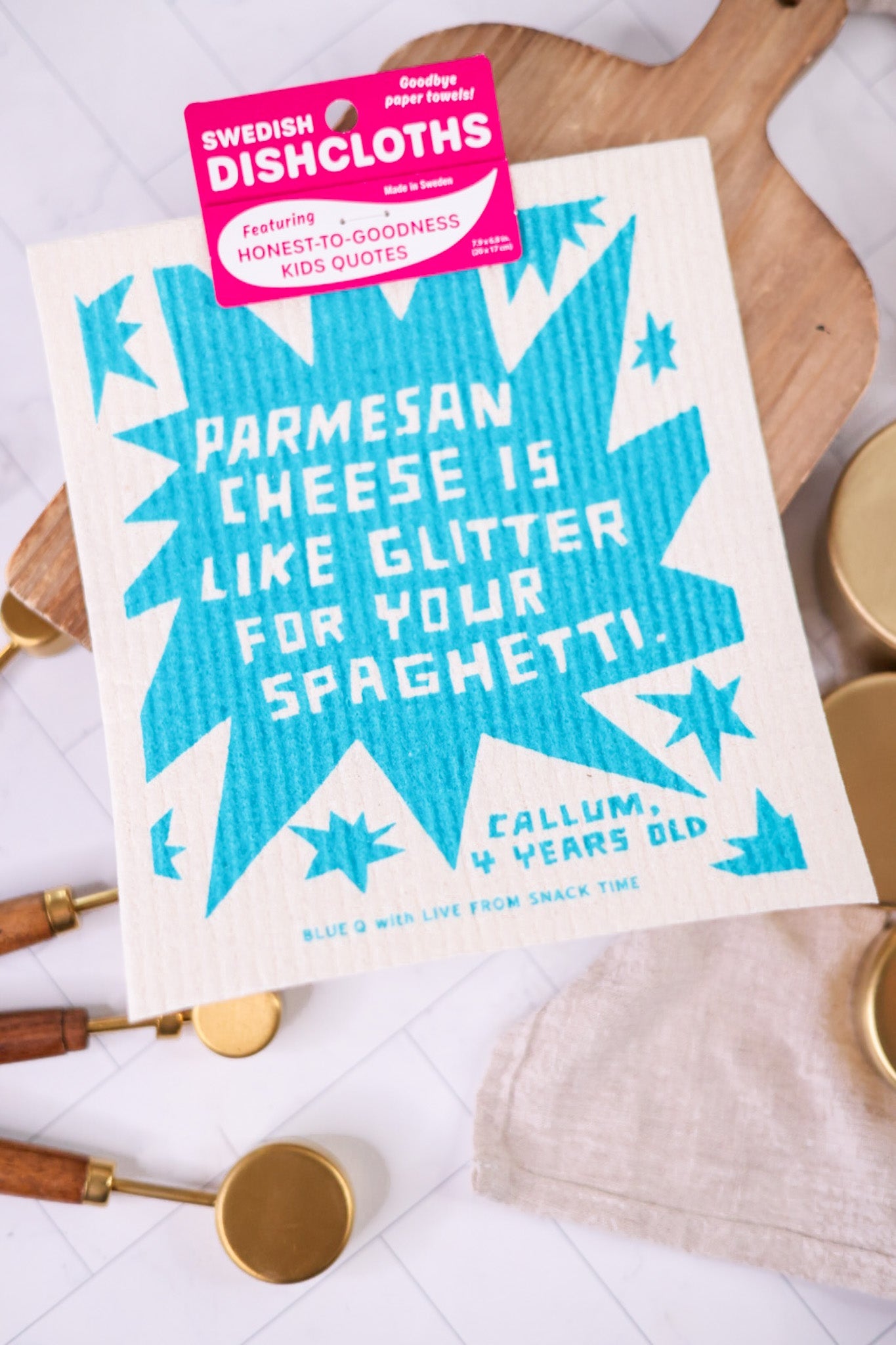 Parmesan Glitter Swedish Dishcloth - Whiskey Skies - BLUE Q