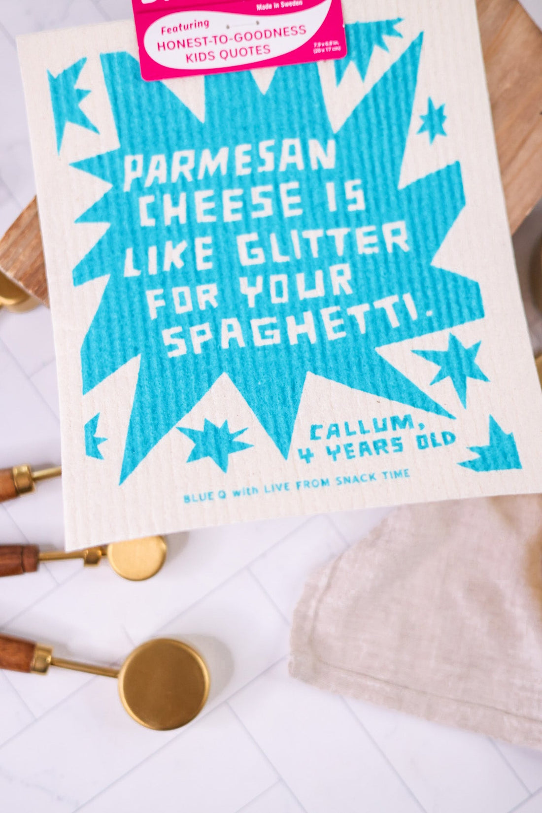 Parmesan Glitter Swedish Dishcloth - Whiskey Skies - BLUE Q