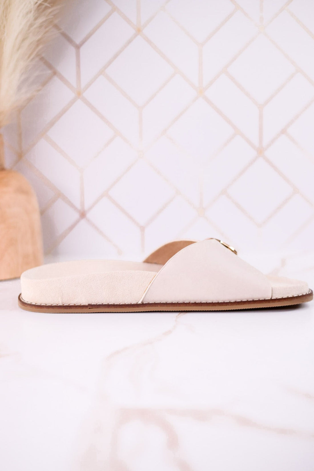 "Passport" Ivory Sandals With Buckle Strap - Whiskey Skies - CORKYS FOOTWEAR