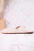 "Passport" Ivory Sandals With Buckle Strap - Whiskey Skies - CORKYS FOOTWEAR