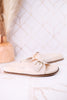 "Passport" Ivory Sandals With Buckle Strap - Whiskey Skies - CORKYS FOOTWEAR