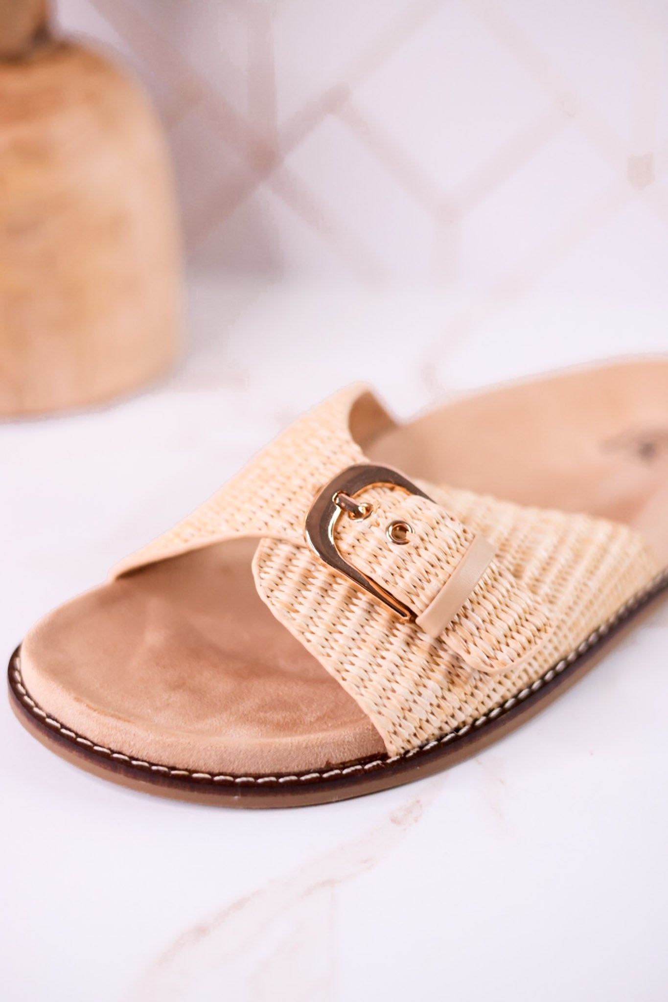 "Passport" Raffia Sandals With Buckle Strap - Whiskey Skies - CORKYS FOOTWEAR