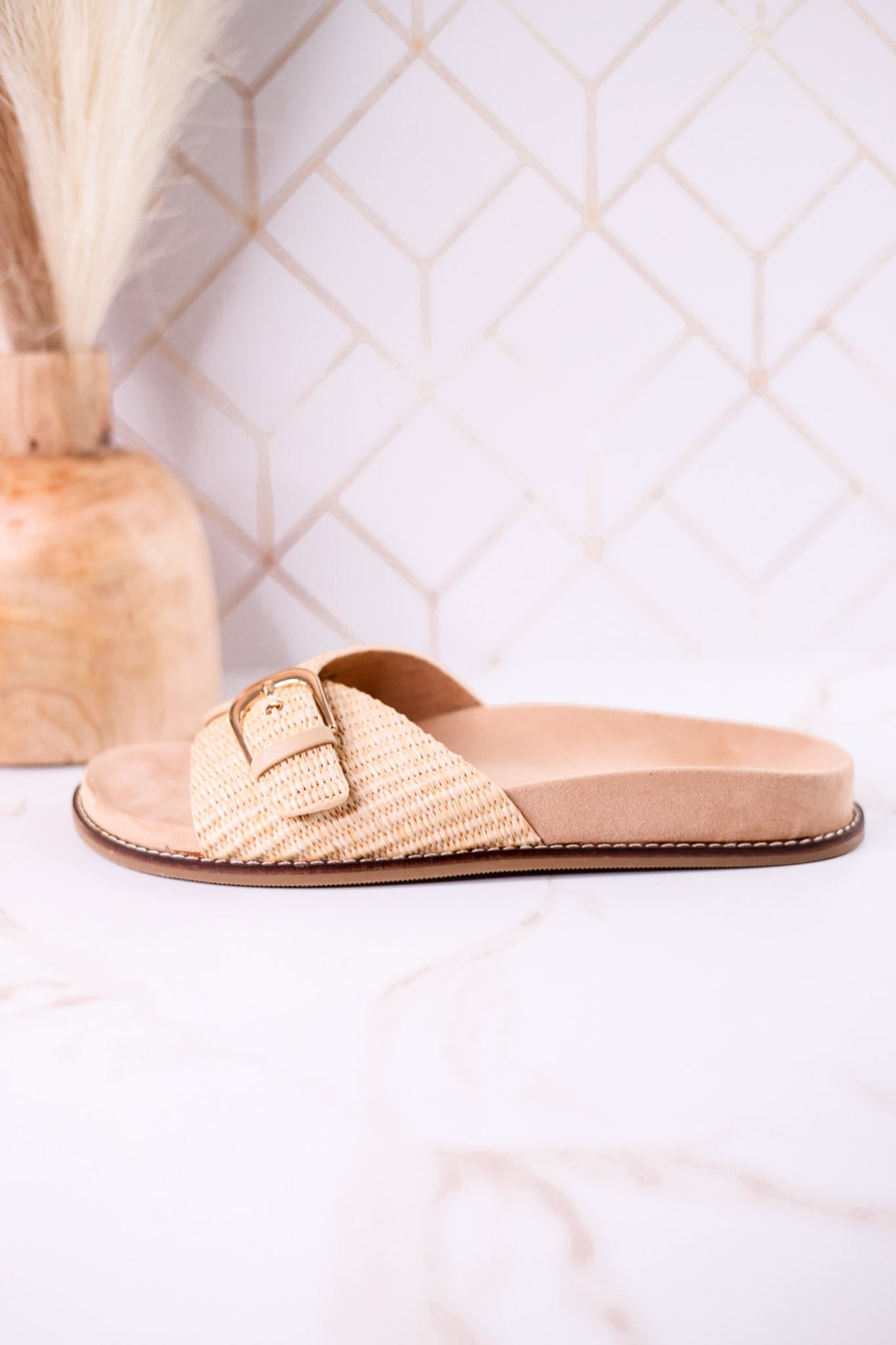 "Passport" Raffia Sandals With Buckle Strap - Whiskey Skies - CORKYS FOOTWEAR