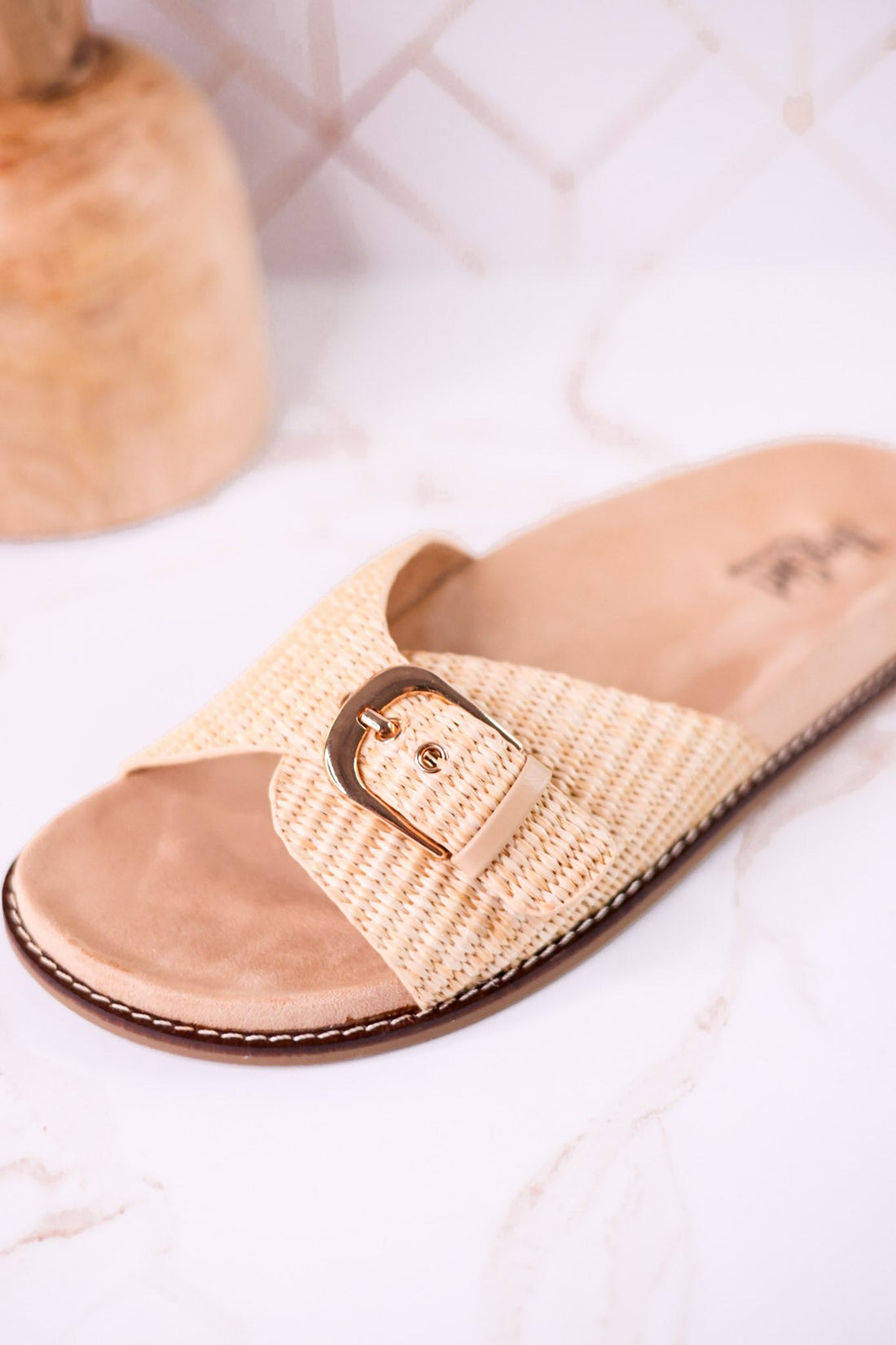 "Passport" Raffia Sandals With Buckle Strap - Whiskey Skies - CORKYS FOOTWEAR