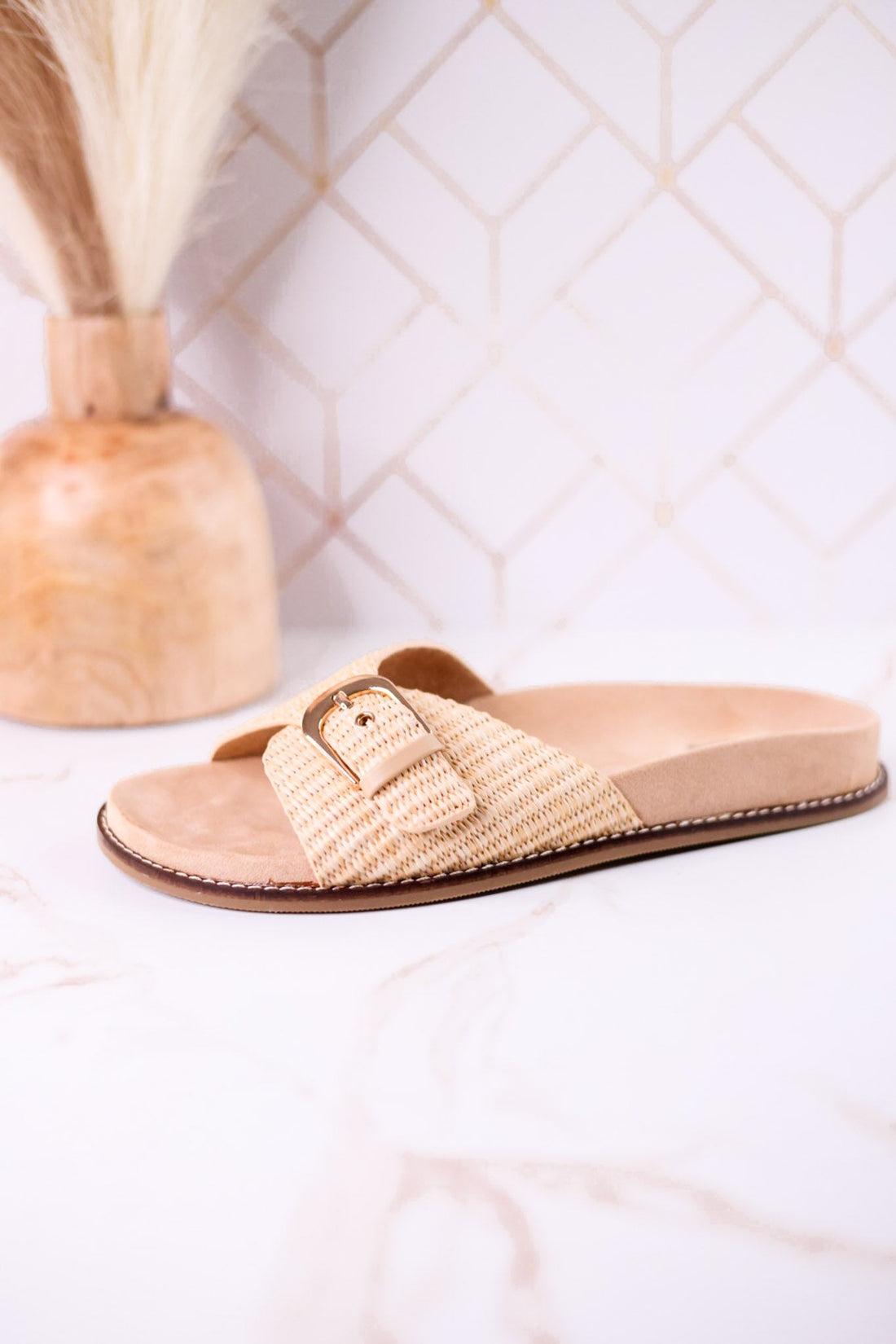 "Passport" Raffia Sandals With Buckle Strap - Whiskey Skies - CORKYS FOOTWEAR