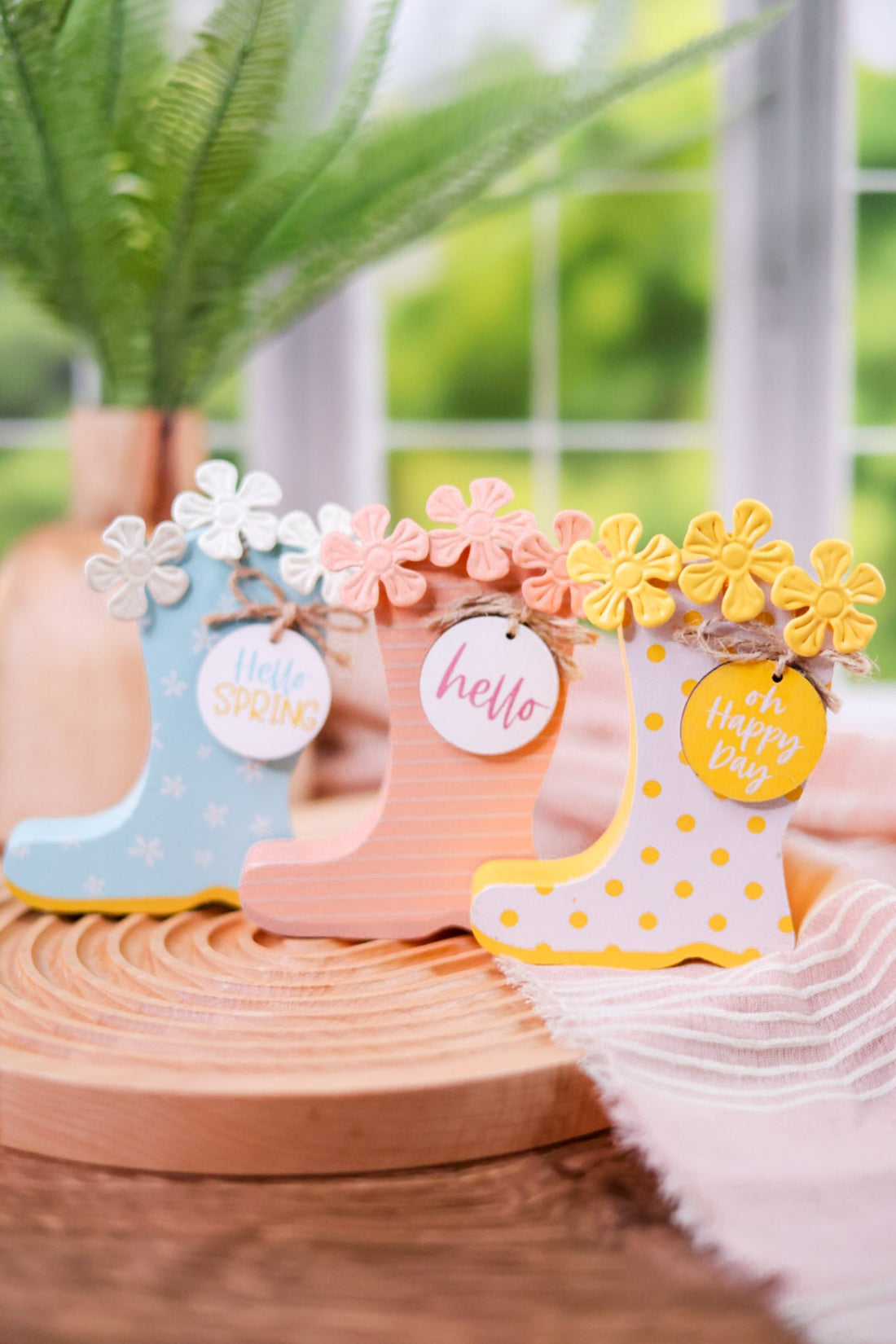 Pastel Rain Boot Table Sitter (3 Colors) - Whiskey Skies - TRANSPAC