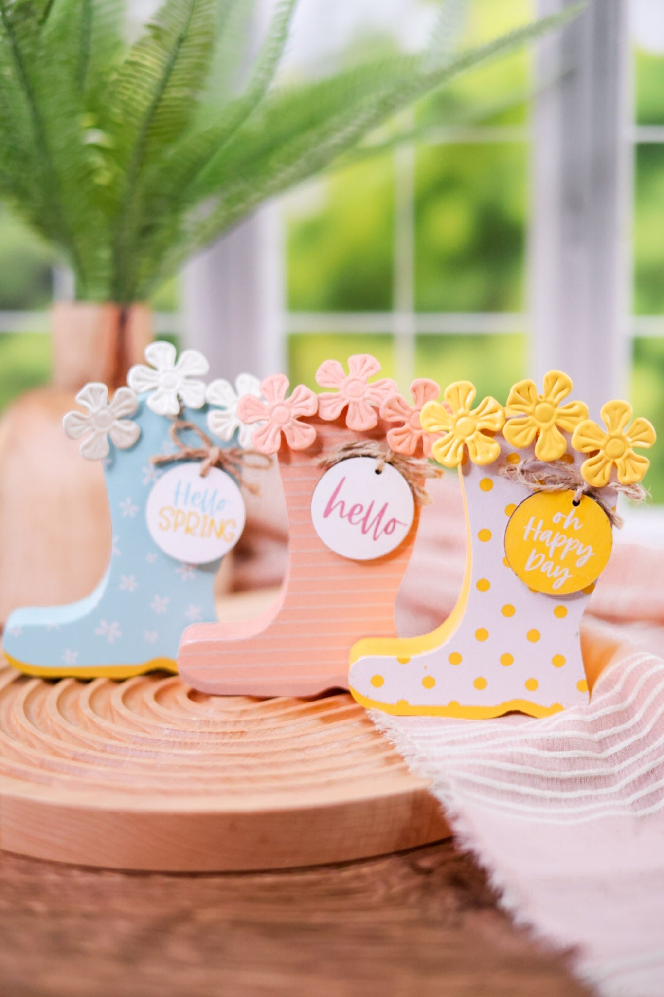 Pastel Rain Boot Table Sitter (3 Colors) - Whiskey Skies - TRANSPAC