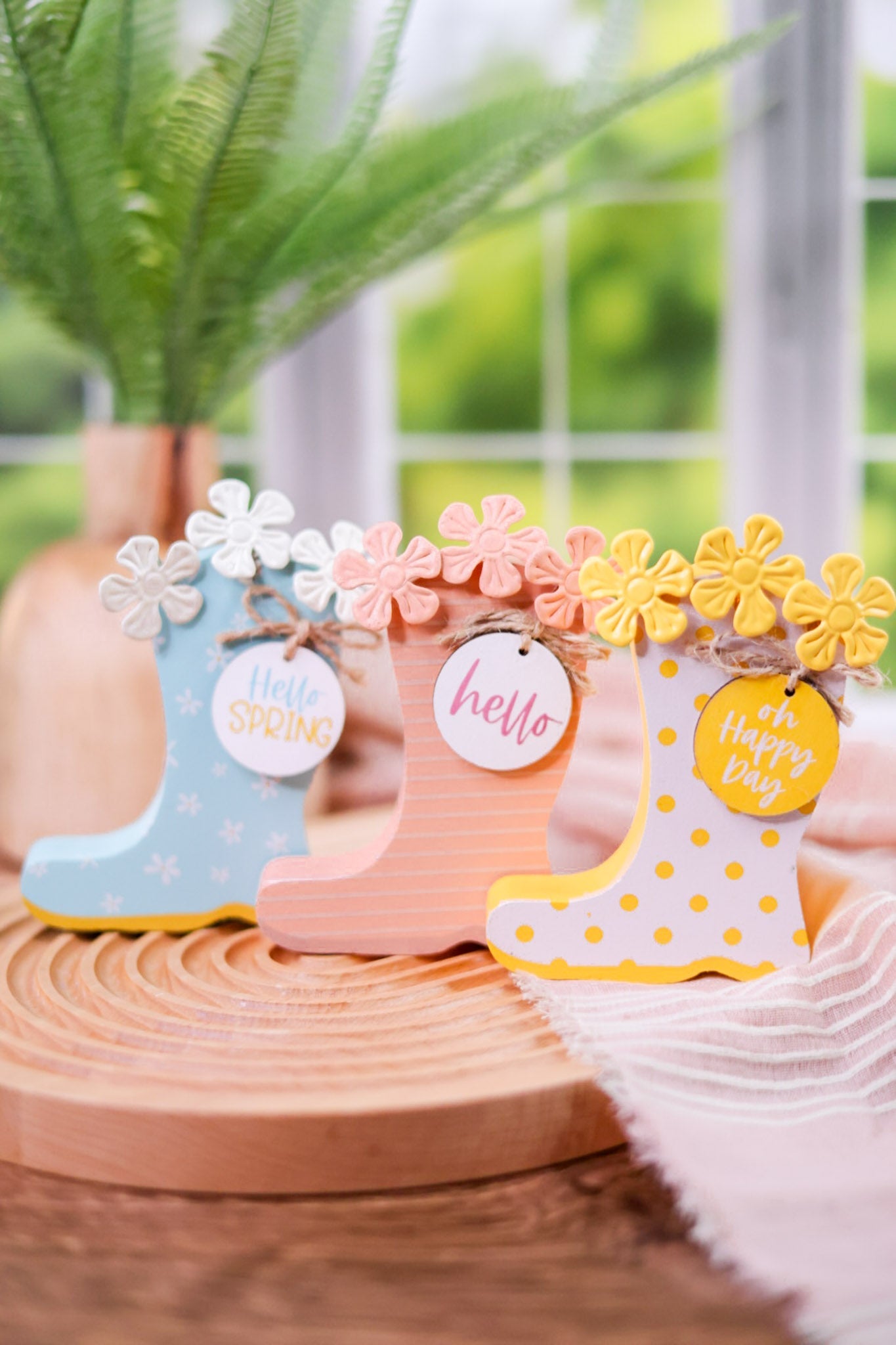 Pastel Rain Boot Table Sitter (3 Colors) - Whiskey Skies - TRANSPAC