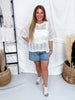 Pastel Rainbow Airy Open Knit Short Sleeve Top - Whiskey Skies - BIBI