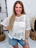 Pastel Rainbow Airy Open Knit Short Sleeve Top - Whiskey Skies - BIBI