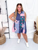 Patchwork & Black Pattern Button Up Sleeveless Shirt Dress - Whiskey Skies - BLUEVELVET